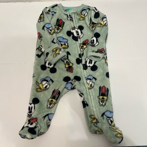 Disney Baby Mickey Mouse Donald Duck Pluto Fleece Footed Sleeper Pajamas 3-6M